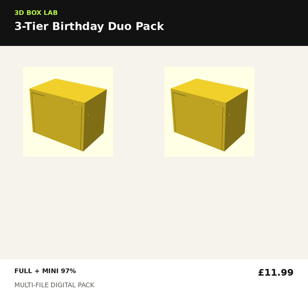 3-Tier Birthday Reveal Box Duo — Full + Mini
