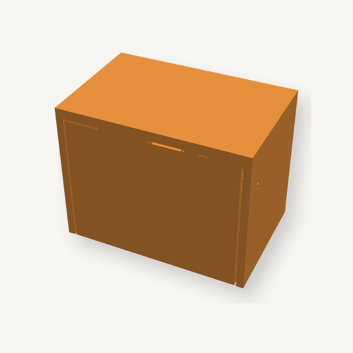 CAD-accurate coloured plastic render of the Heart and Diamond 3-tier engagement ring box