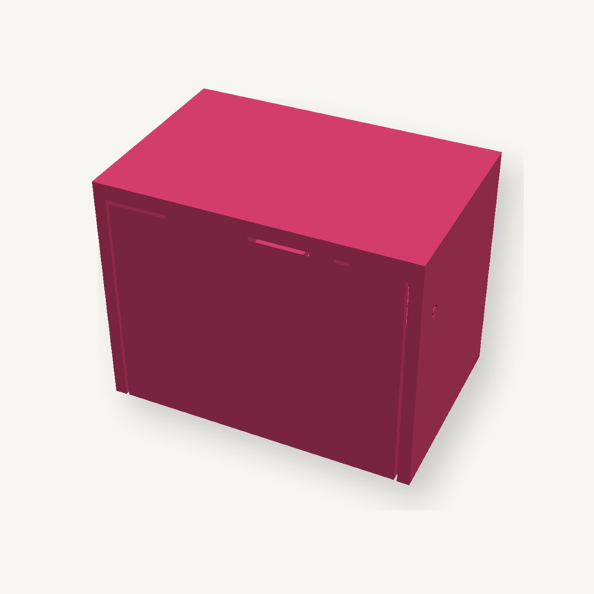 CAD-accurate coloured plastic render of the Will You Marry Me 3-tier proposal box