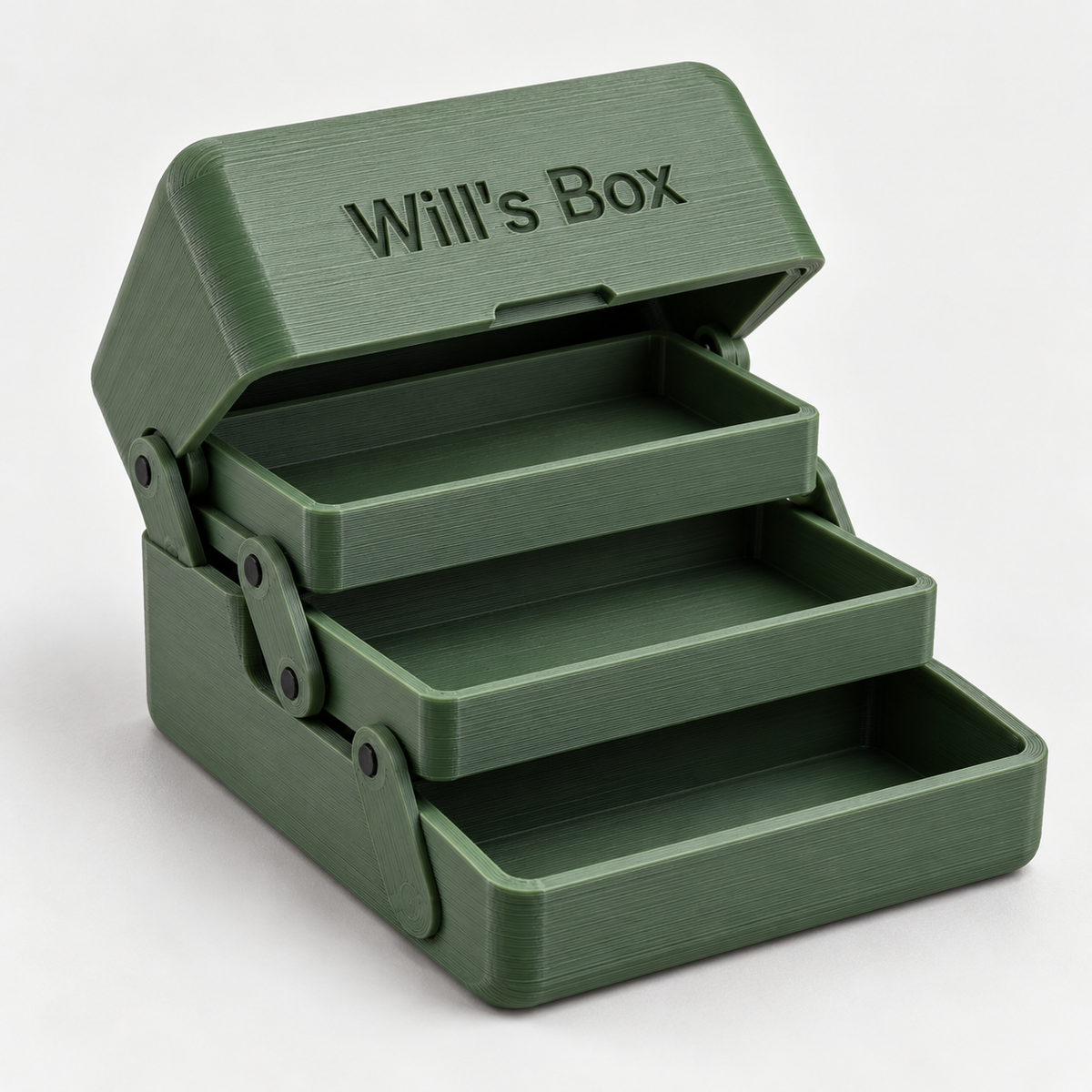 Will's Box personalised 3-tier cascading 3D printed box
