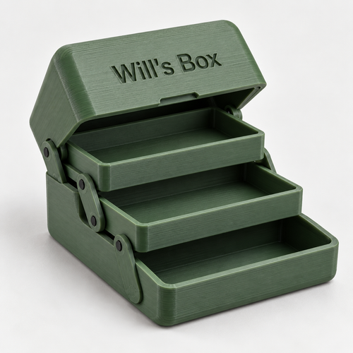 Will's Box personalised 3-tier cascading 3D printed box